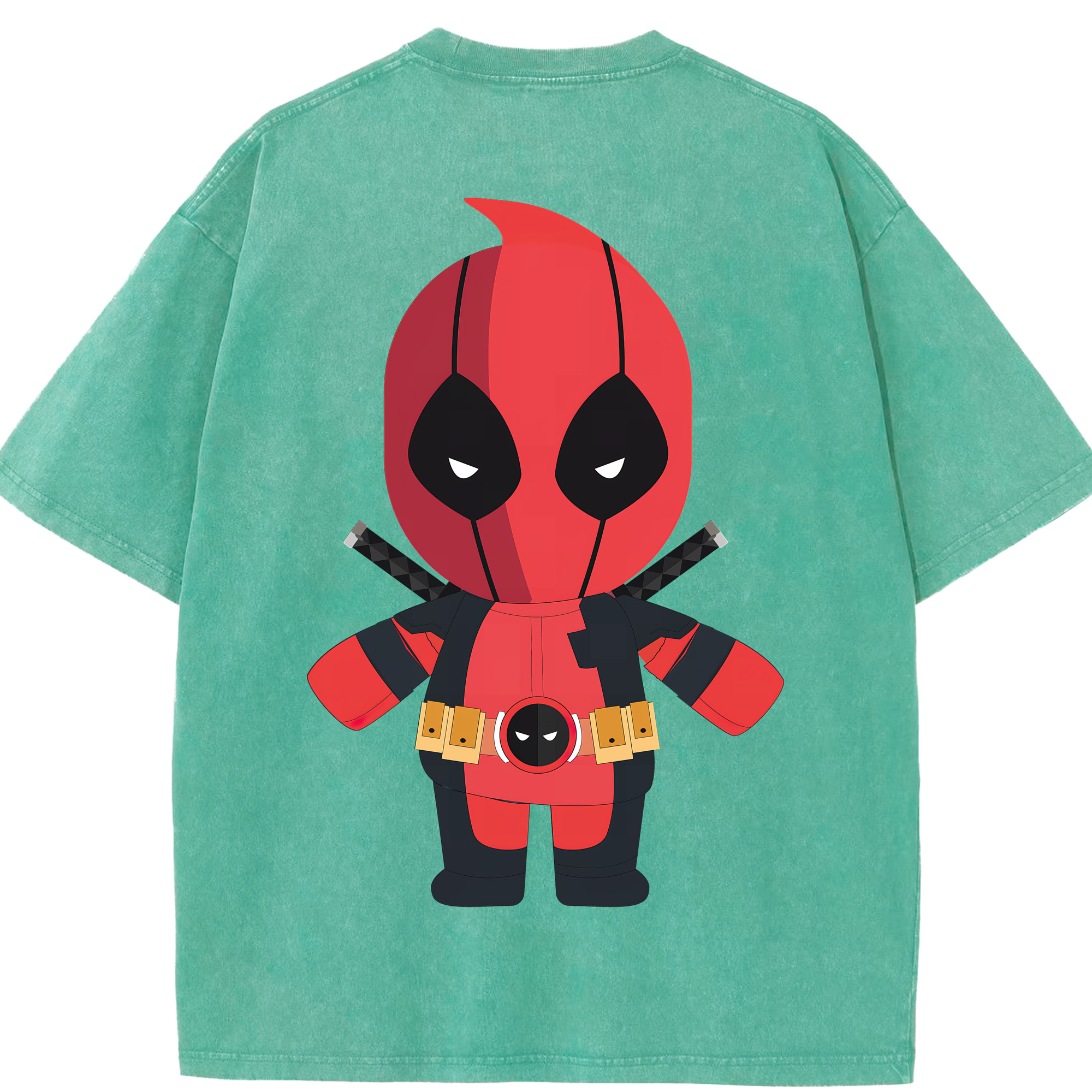（画像用） Deadpool デッドプール 綿100% ヴィンテージ風 半袖Tシャツ（背面プリント）